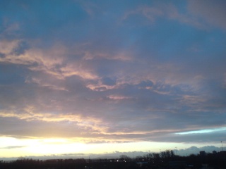 Sunrise the morning before. It was grey and rainy the day the caek was made.