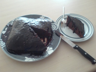 Cake sliced