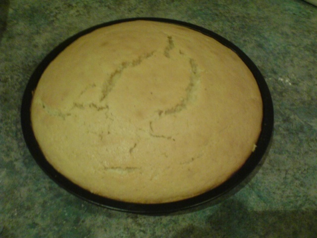 Cake out of oven