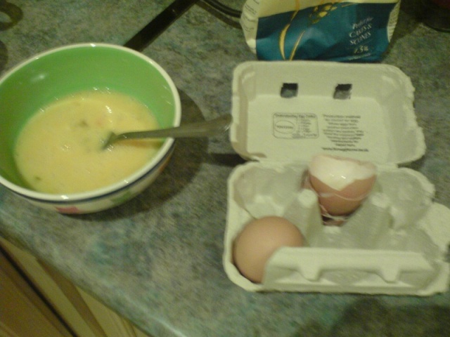 Eggs beaten