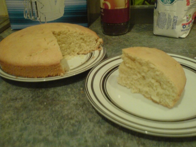 Slice of fluffy cake