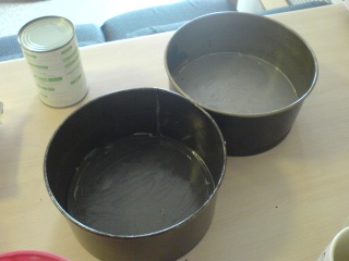 Greased pans