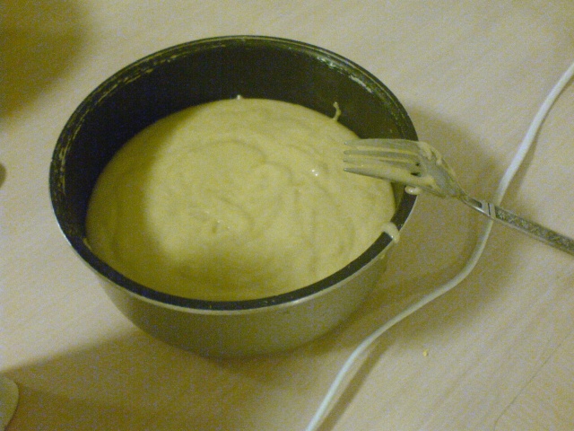 Mixture in pan