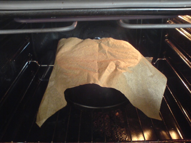 Cake in oven